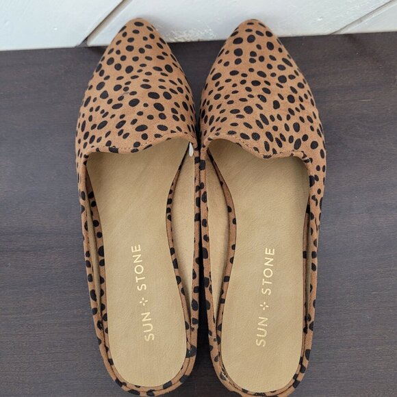 NEW Sun + Stone Ninnaf Womens Size 6 M Leopard Print Slip-On Flats - Picture 3 of 8